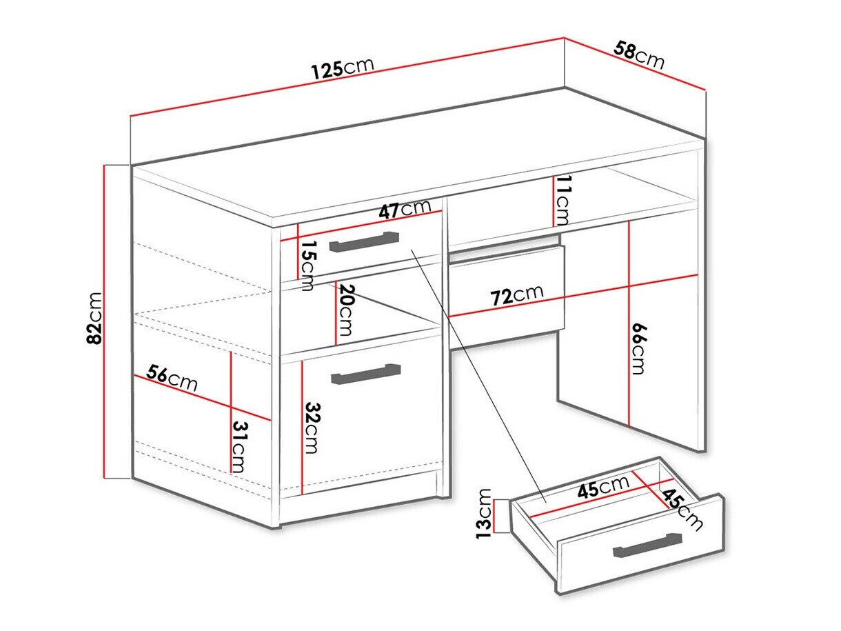 Mesa de escritório Delbalo 102 (Verde + Dourado)
