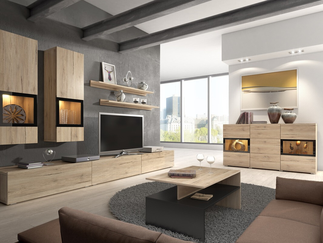 Mesa de centro Serodeu 103 (Carvalho de san remo + Preto)