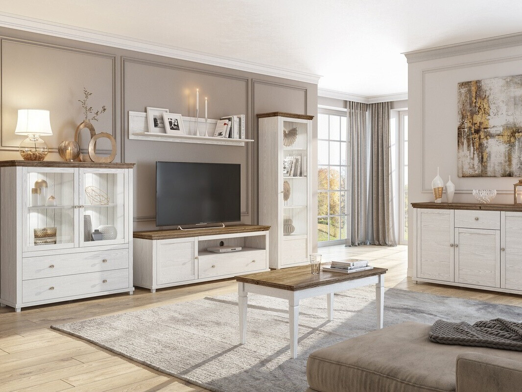 Estante Tolnue 101 (Cinza branqueada + Carvalho lefkas)