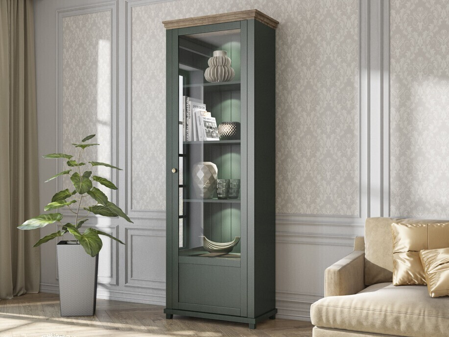 Estante Tolnue 101 (Verde escuro + Carvalho lefkas)