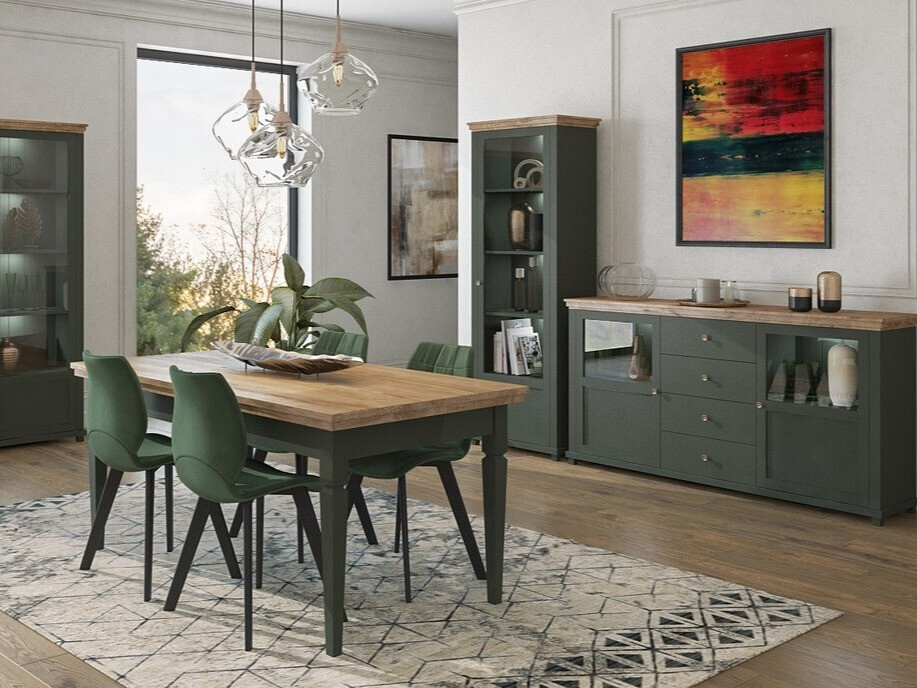 Estante Tolnue 101 (Verde escuro + Carvalho lefkas)