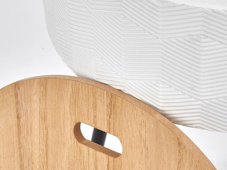 Mesa de apoio Houston 606 (Branco + Madeira clara + Preto)