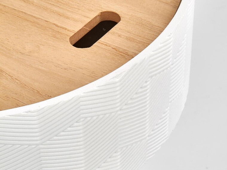 Mesa de apoio Houston 606 (Branco + Madeira clara + Preto)