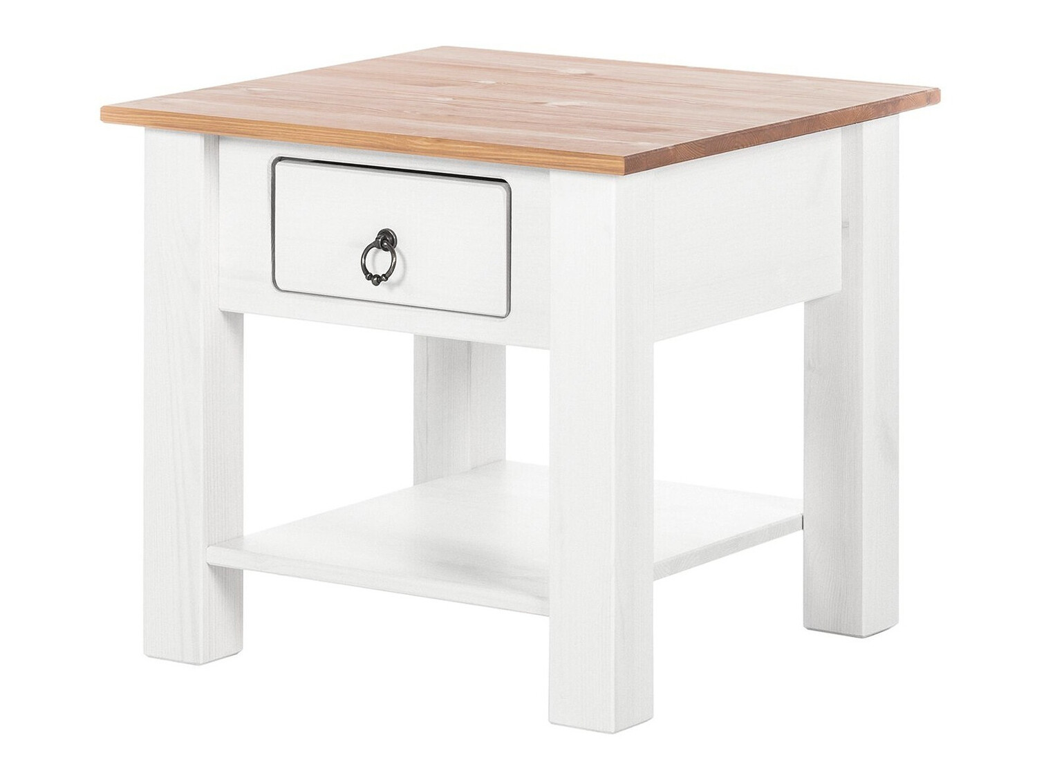 Mesa de apoio Denton 121 (Branco + Carvalho de mel)