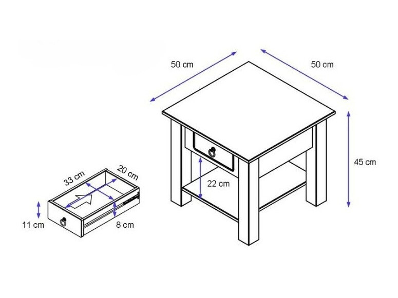 Mesa de apoio Denton 121 (Branco)