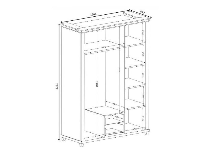 Roupeiro Tolnue 114 (Cinza branqueada + Carvalho lefkas)