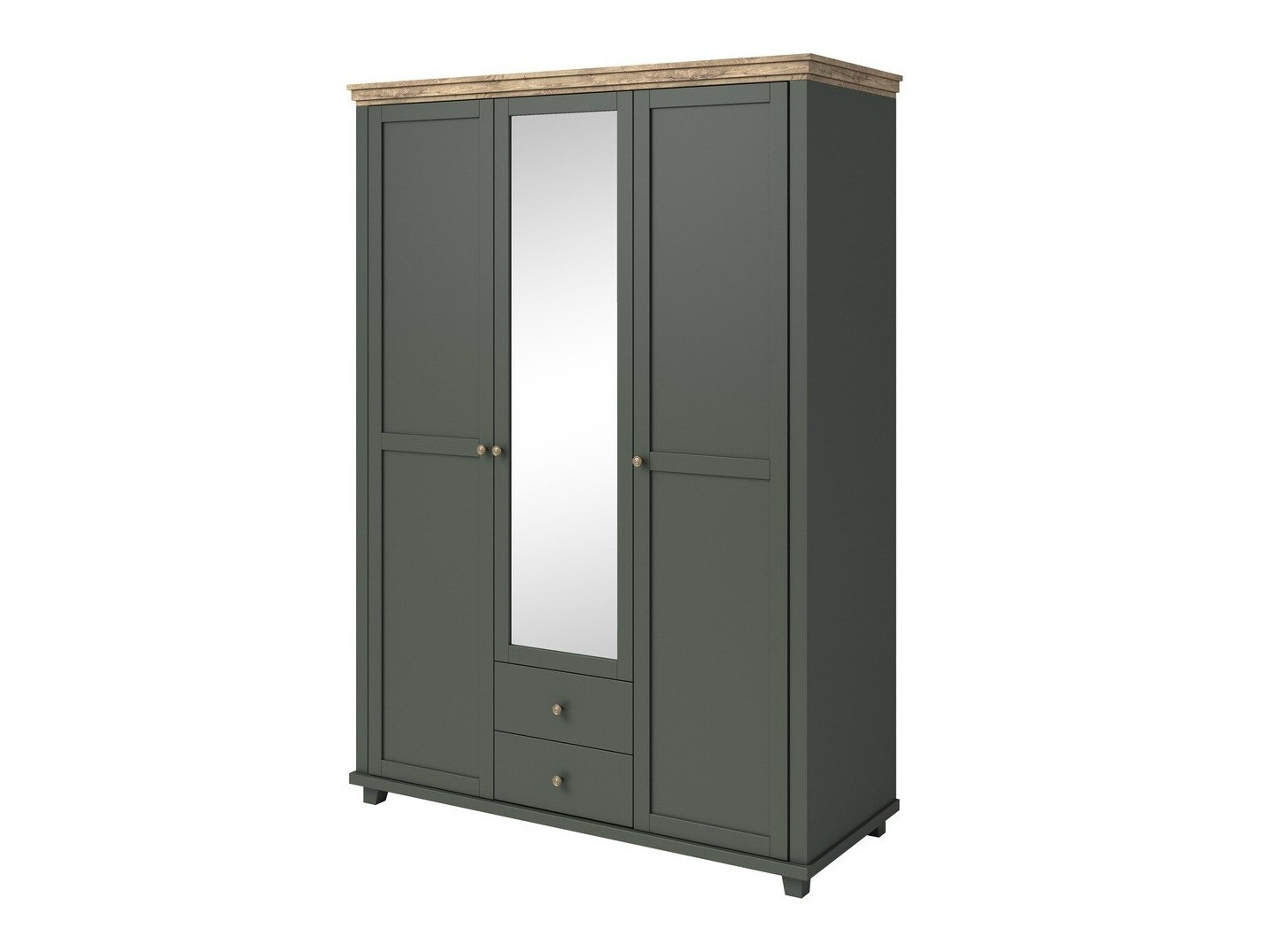 Roupeiro Tolnue 114 (Verde escuro + Carvalho lefkas)