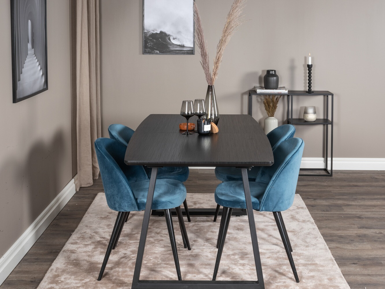 Conjunto para refeições Dallas 1609 (Azul + Preto)