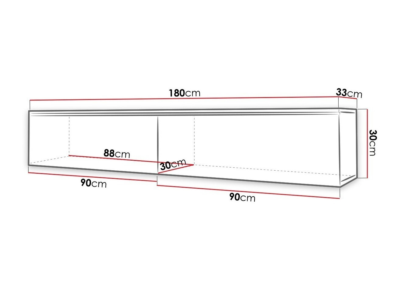 Móvel de TV Scientia I (Branco + Branco brilhante)