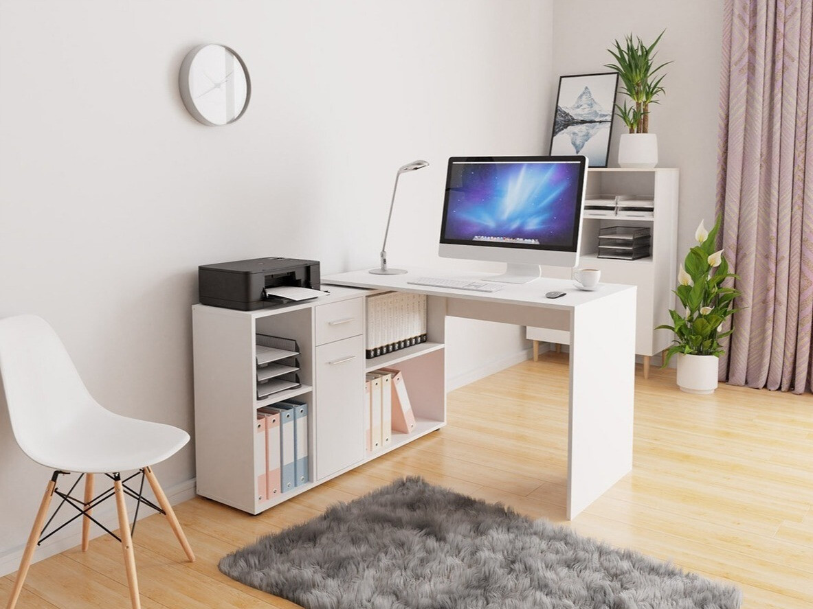 Mesa de escritório para cantos Bristol 122 (Branco)