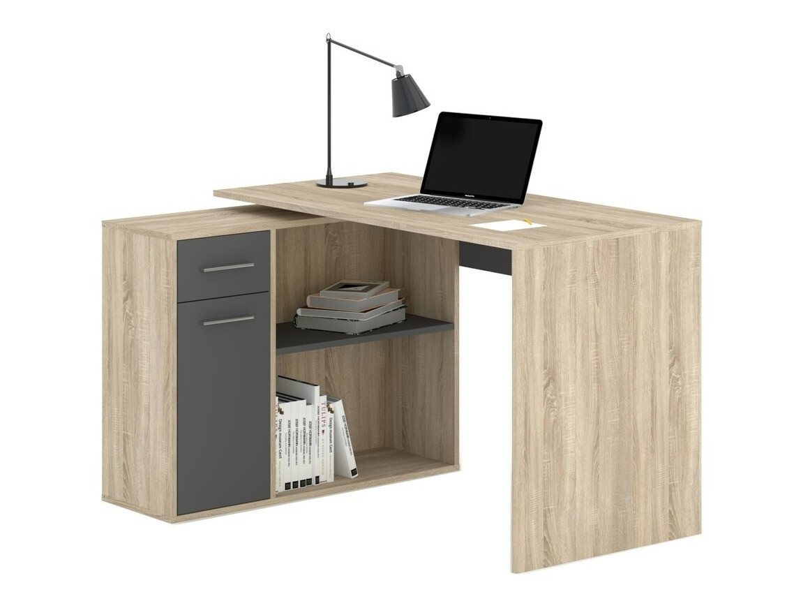 Mesa de escritório para cantos Bristol 123 (Carvalho sonoma + Cinzento)