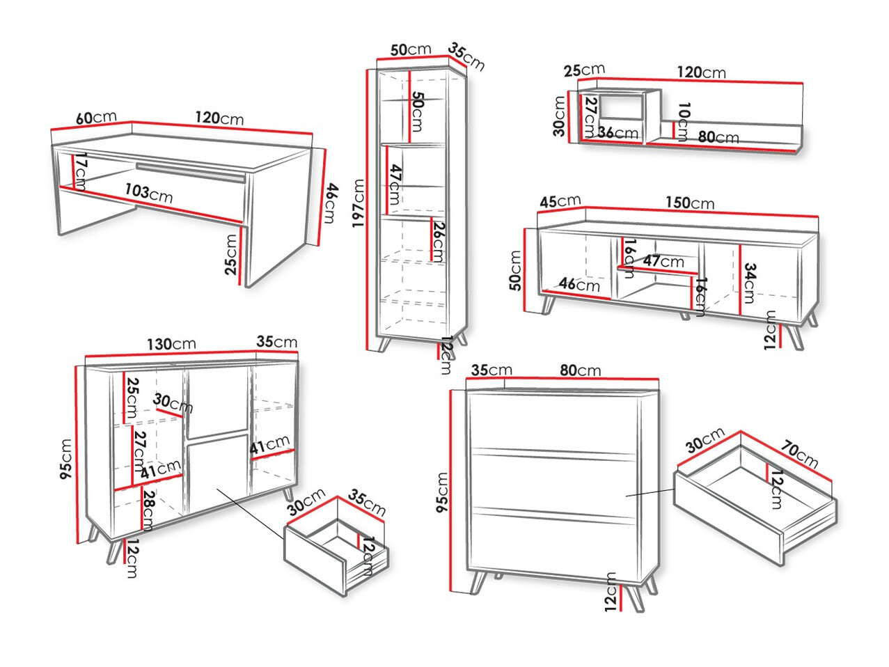 Conjunto para sala de estar Mavenoa 108