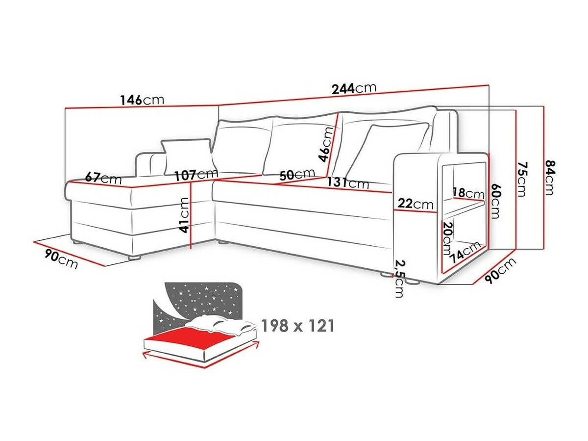 Sofá de canto Comfivo 153 (Alova 36 + Soft 017)