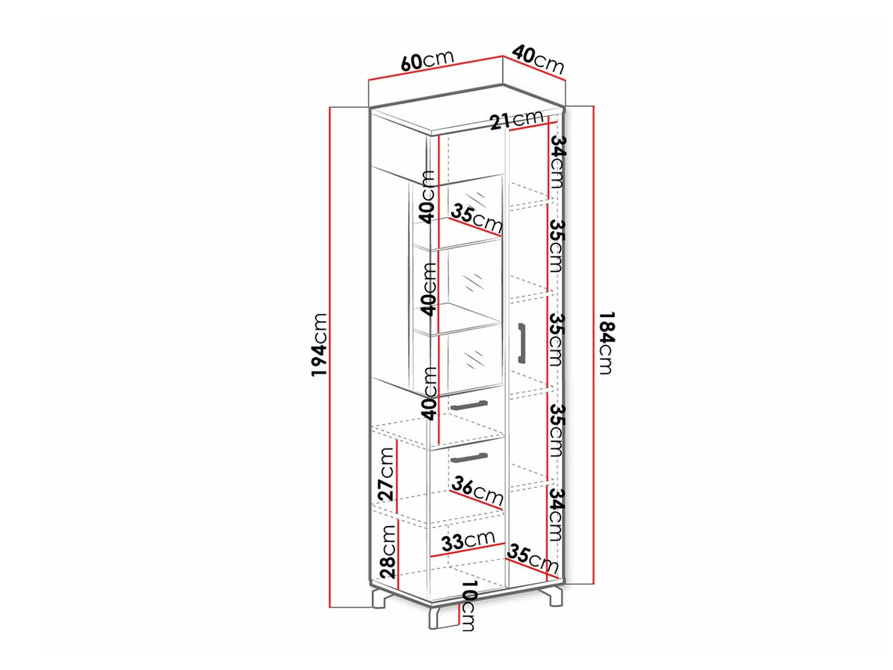 Estante Omaha S103 (Branco + Carvalho claro)