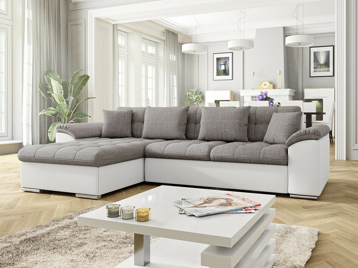 Sofá de canto Comfivo 107 (Soft 017 + Lawa 05)