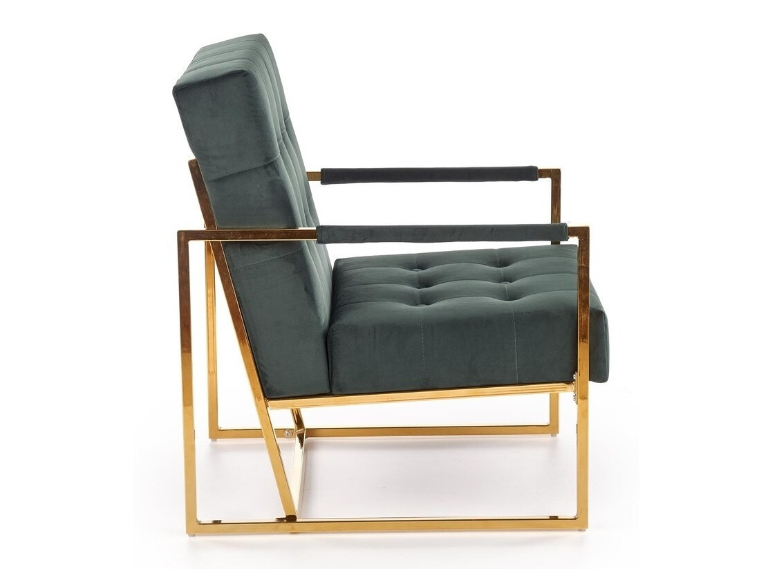 Poltrona Houston 886 (Verde escuro + Dourado)