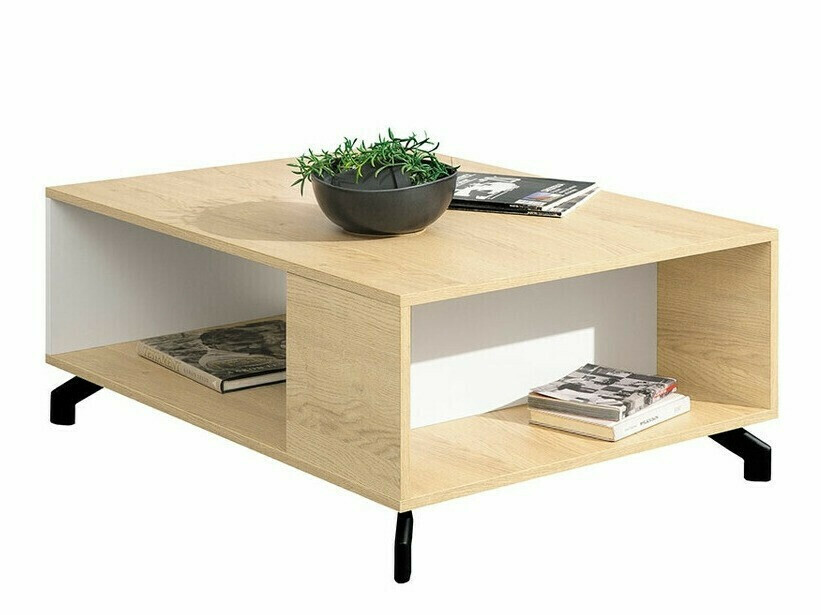 Conjunto para sala de estar Omaha S116 (Preto + Carvalho claro)