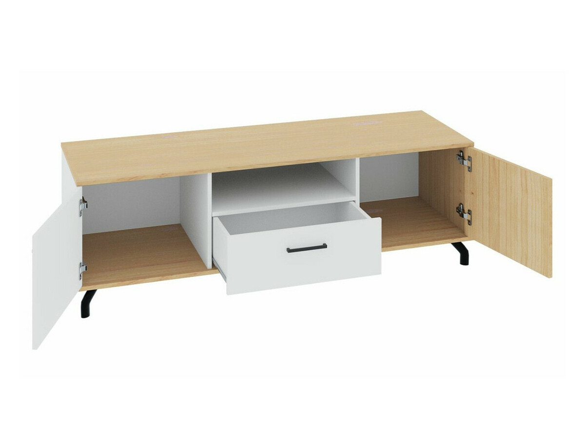 Conjunto para sala de estar Omaha S116 (Preto + Carvalho claro)