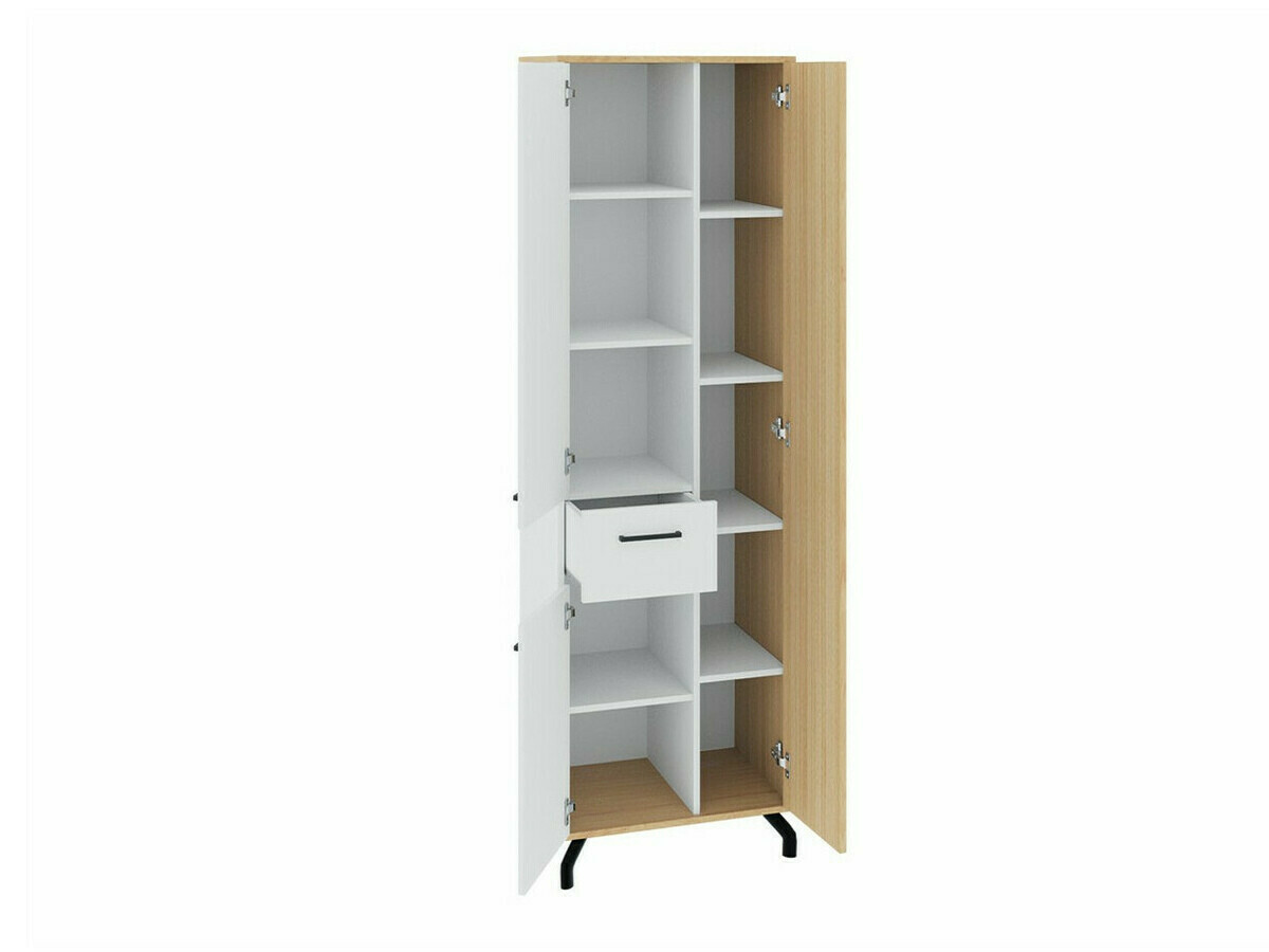Conjunto para sala de estar Omaha S117 (Preto + Carvalho claro)