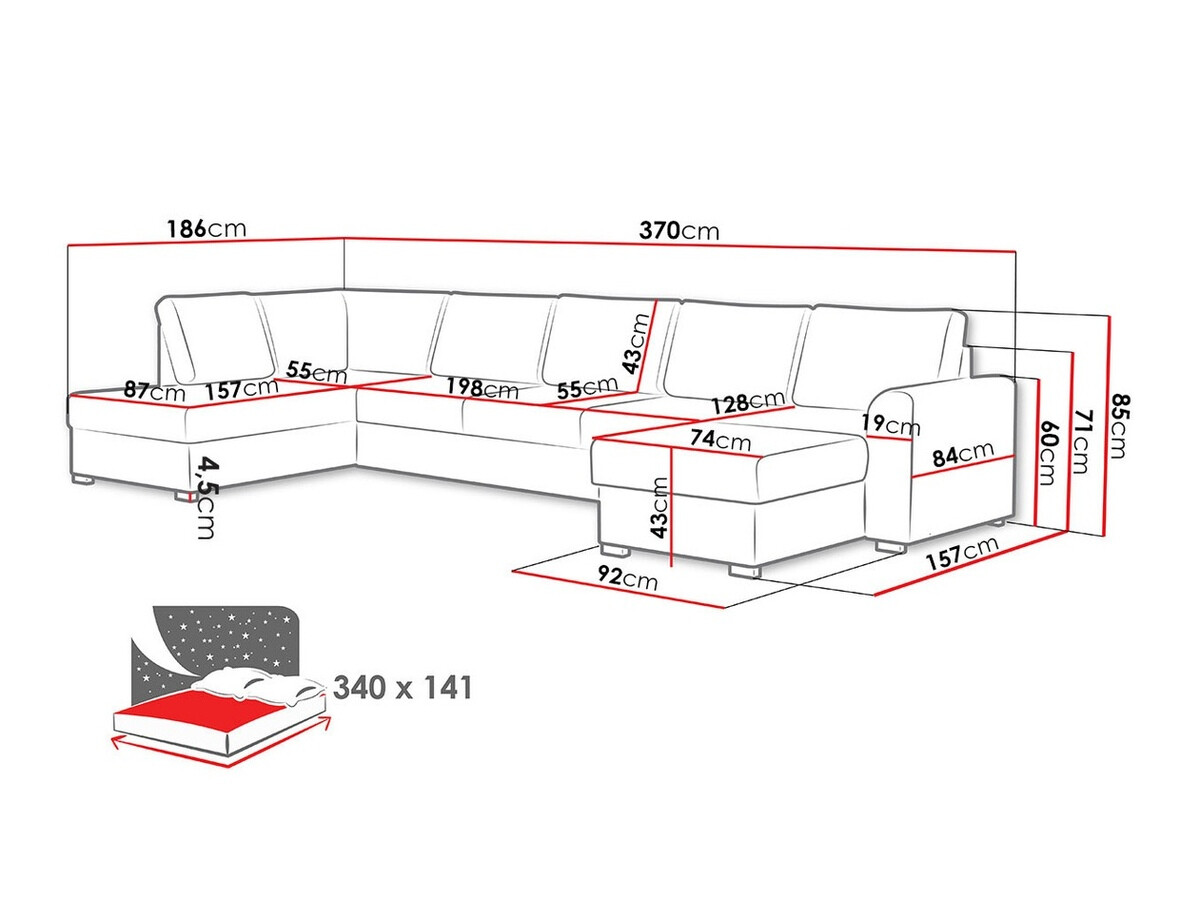 Sofá de canto Comfivo 191 (Solo 253)