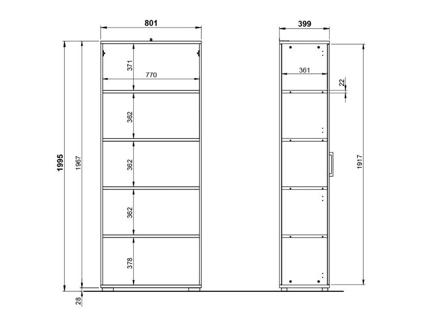 Estante Lartesi 104 (Cinzento claro + Grafite)