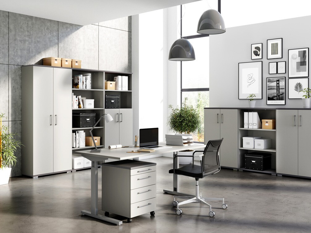 Estante Lartesi 104 (Cinzento claro + Grafite)