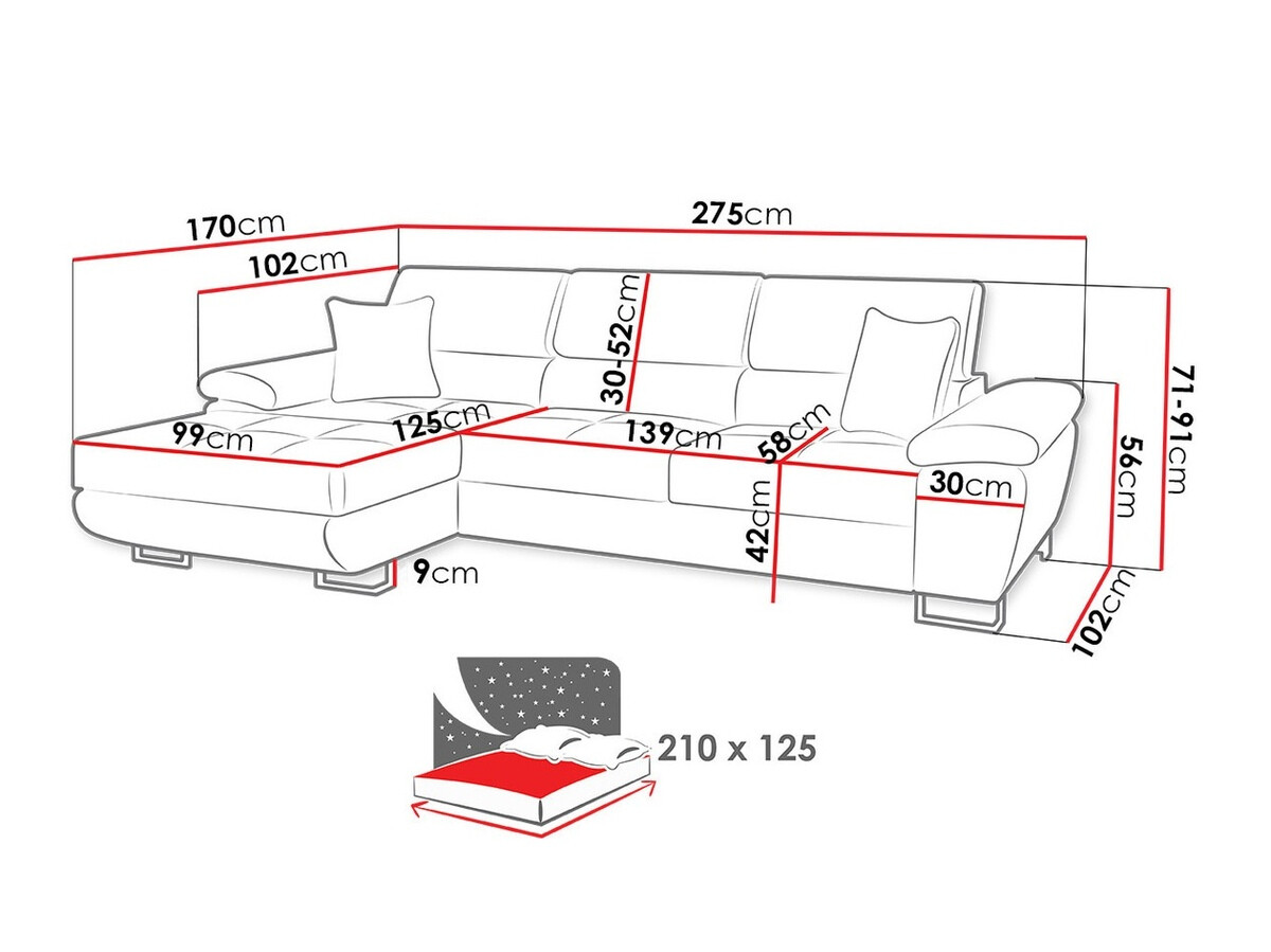 Sofá de canto Comfivo 192 (Uttario Velvet 2979 + Senegal 825)
