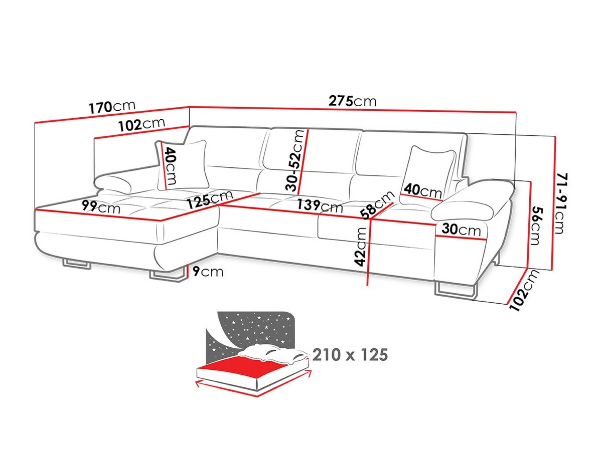 Sofá de canto Comfivo 199 (Alfa 17)