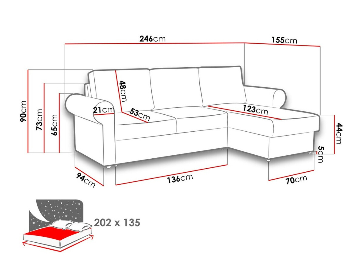 Sofá de canto Columbus 131 (Kronos 02)