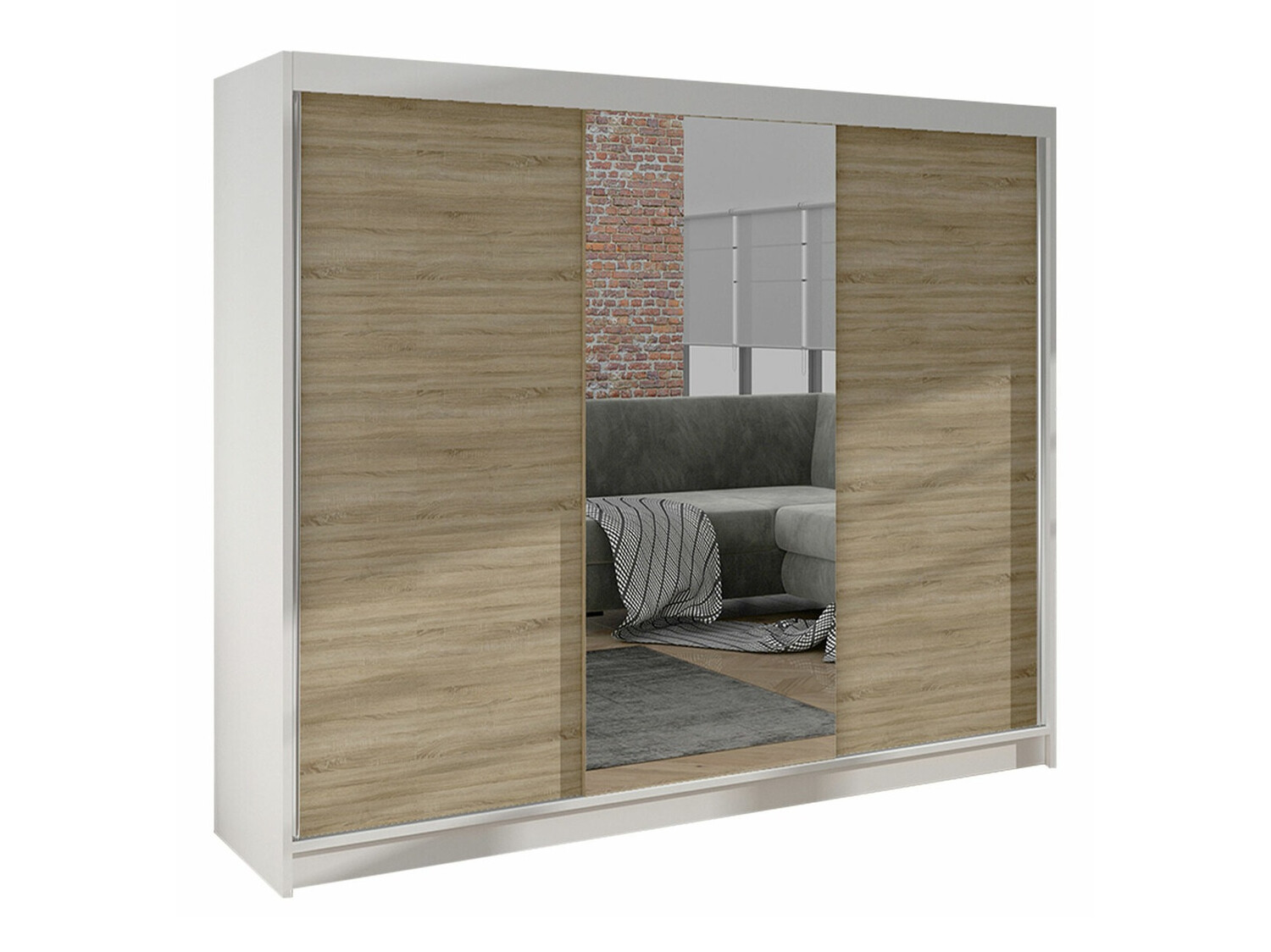 Roupeiro Closico Durion I (Branco + Carvalho sonoma)