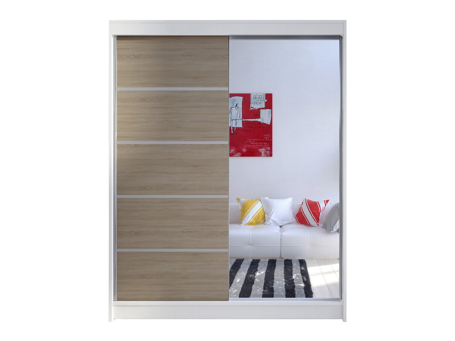 Roupeiro Closico Vastor III (Branco + Carvalho sonoma)