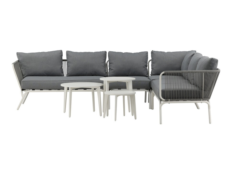 Conjunto de mobiliário para o exterior Dallas 1084 (Cinzento + Branco)