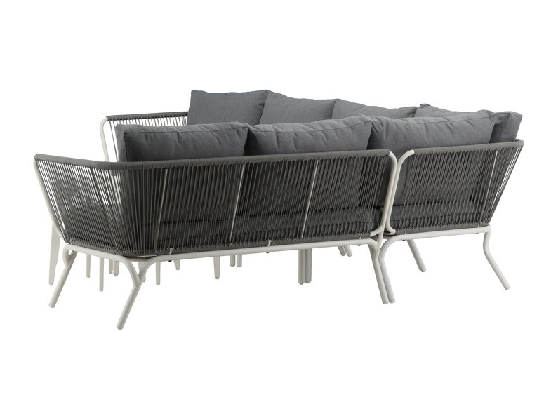 Conjunto de mobiliário para o exterior Dallas 1084 (Cinzento + Branco)