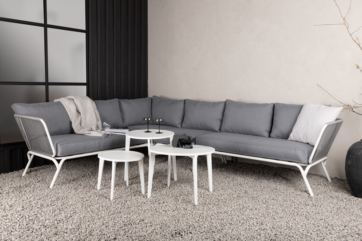 Conjunto de mobiliário para o exterior Dallas 1084 (Cinzento + Branco)