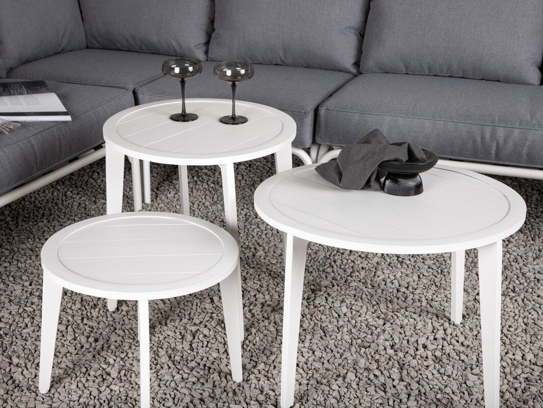Conjunto de mobiliário para o exterior Dallas 1084 (Cinzento + Branco)