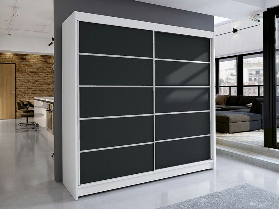 Roupeiro Closico Cavaris IV (Branco + Preto)
