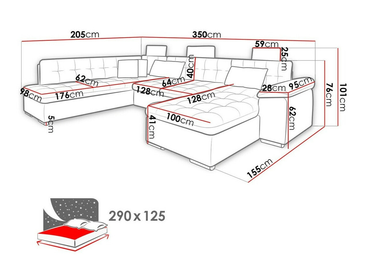 Sofá de canto Comfivo 127 (Direita)