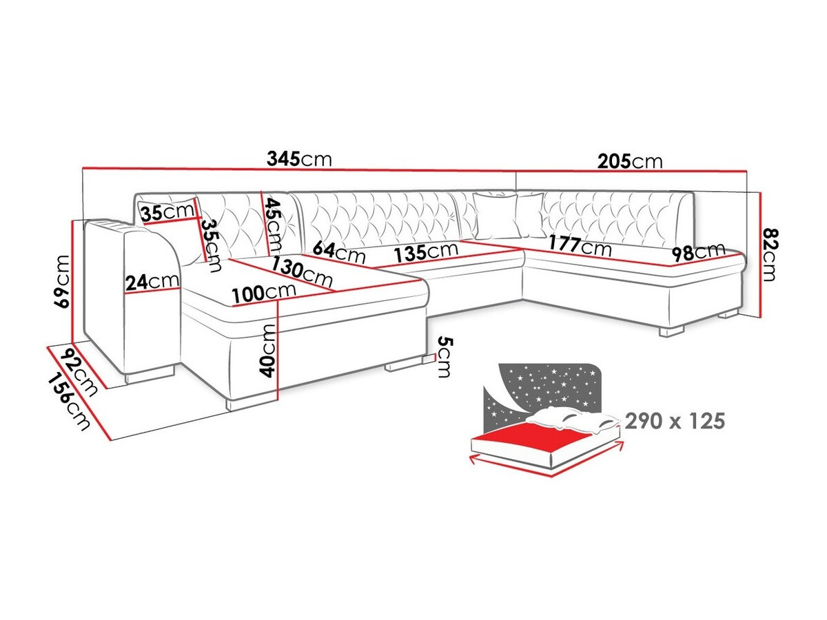 Sofá de canto Comfivo 269 (Magic veludo 2227 + Evo 29)