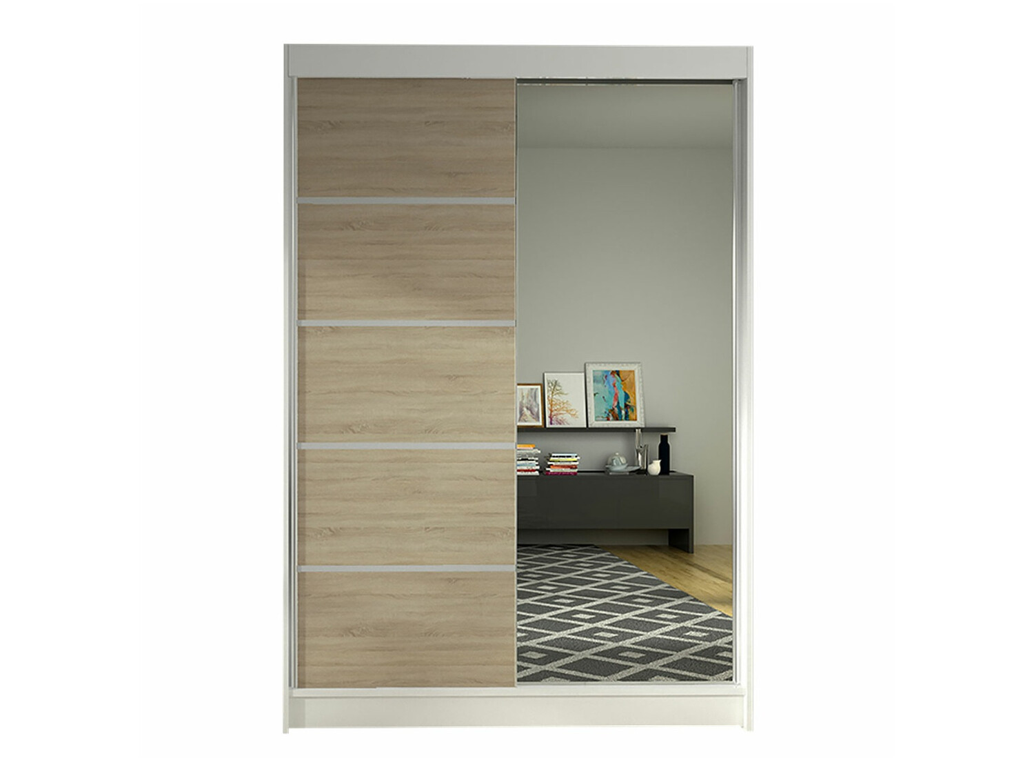 Roupeiro Closico Salvor III (Branco + Carvalho sonoma)
