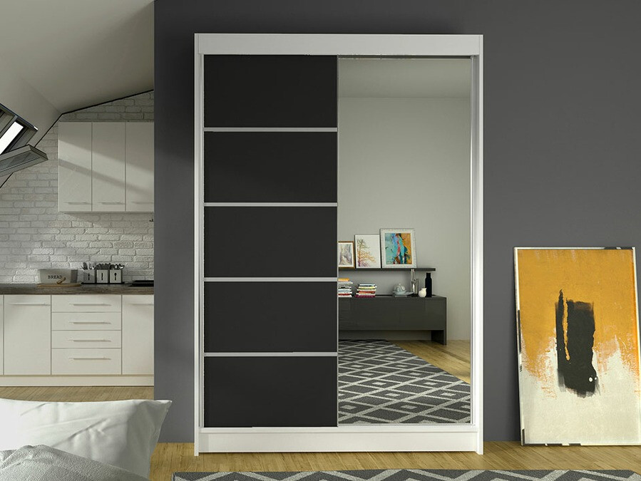 Roupeiro Closico Salvor III (Branco + Preto)