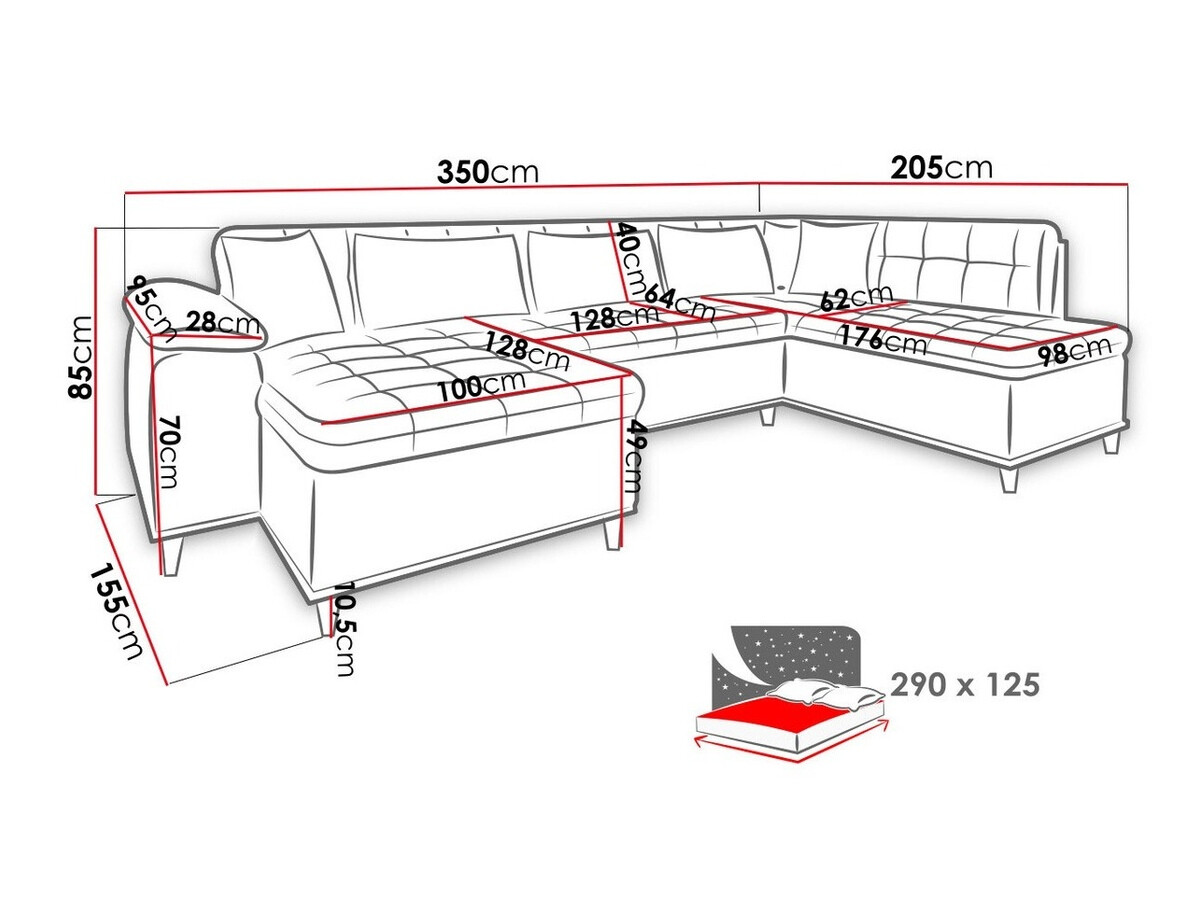 Sofá de canto Comfivo 293 (Tatum 279)