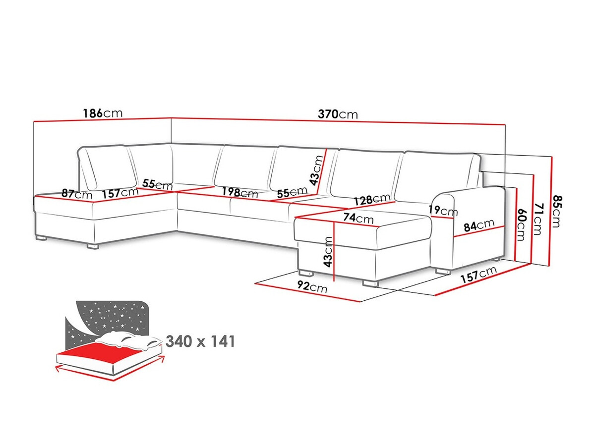 Sofá de canto Comfivo Flumen III (Abriamo 03)