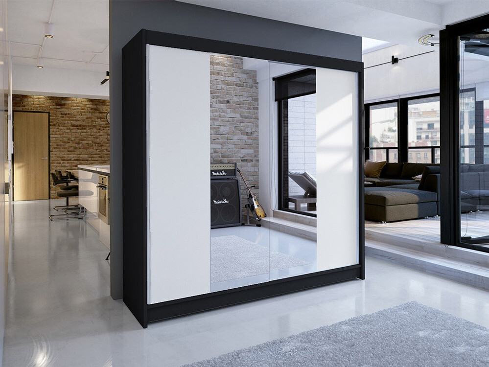 Roupeiro Closico Cavaris II (Preto + Branco)