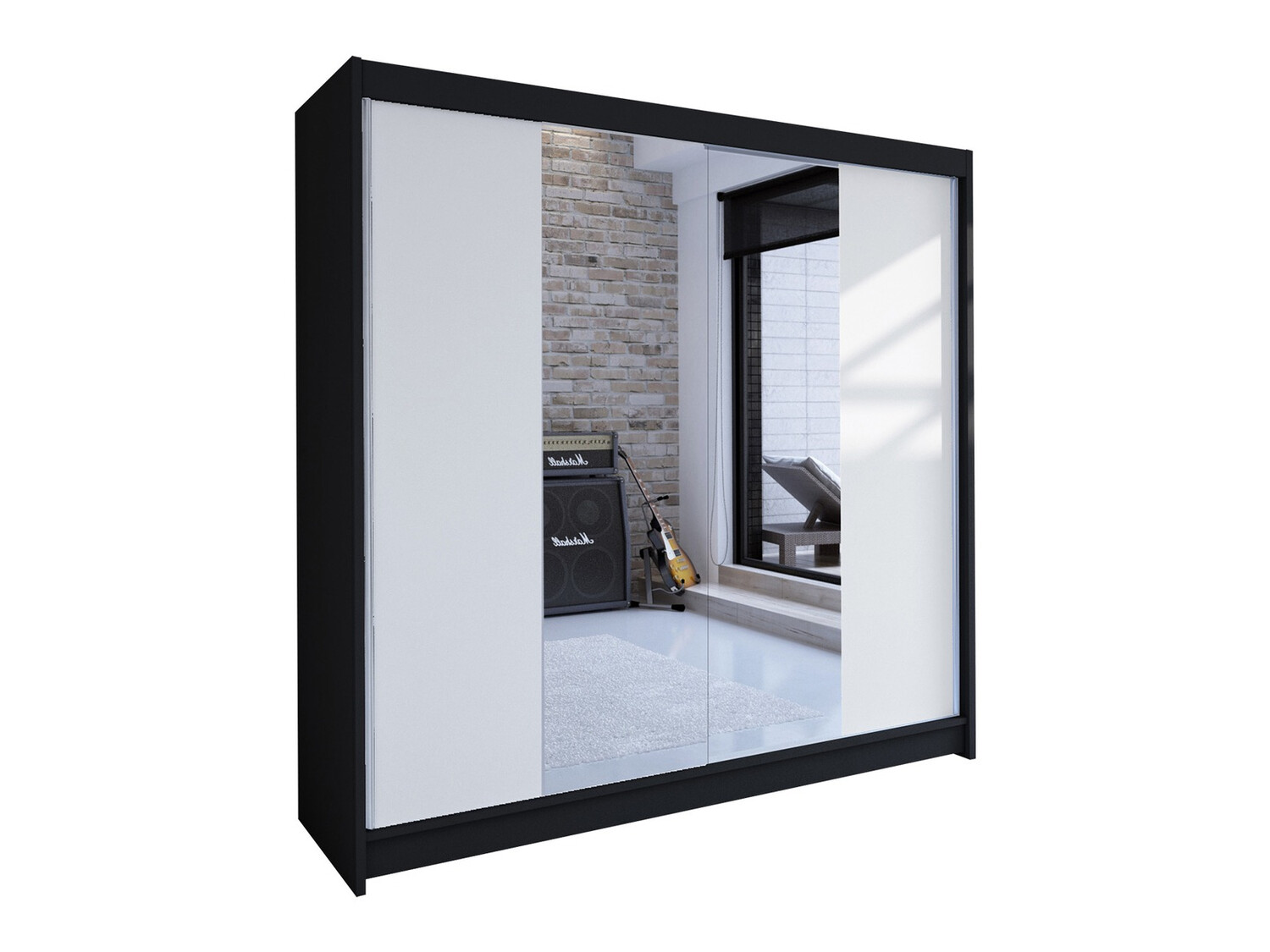 Roupeiro Closico Cavaris II (Preto + Branco)