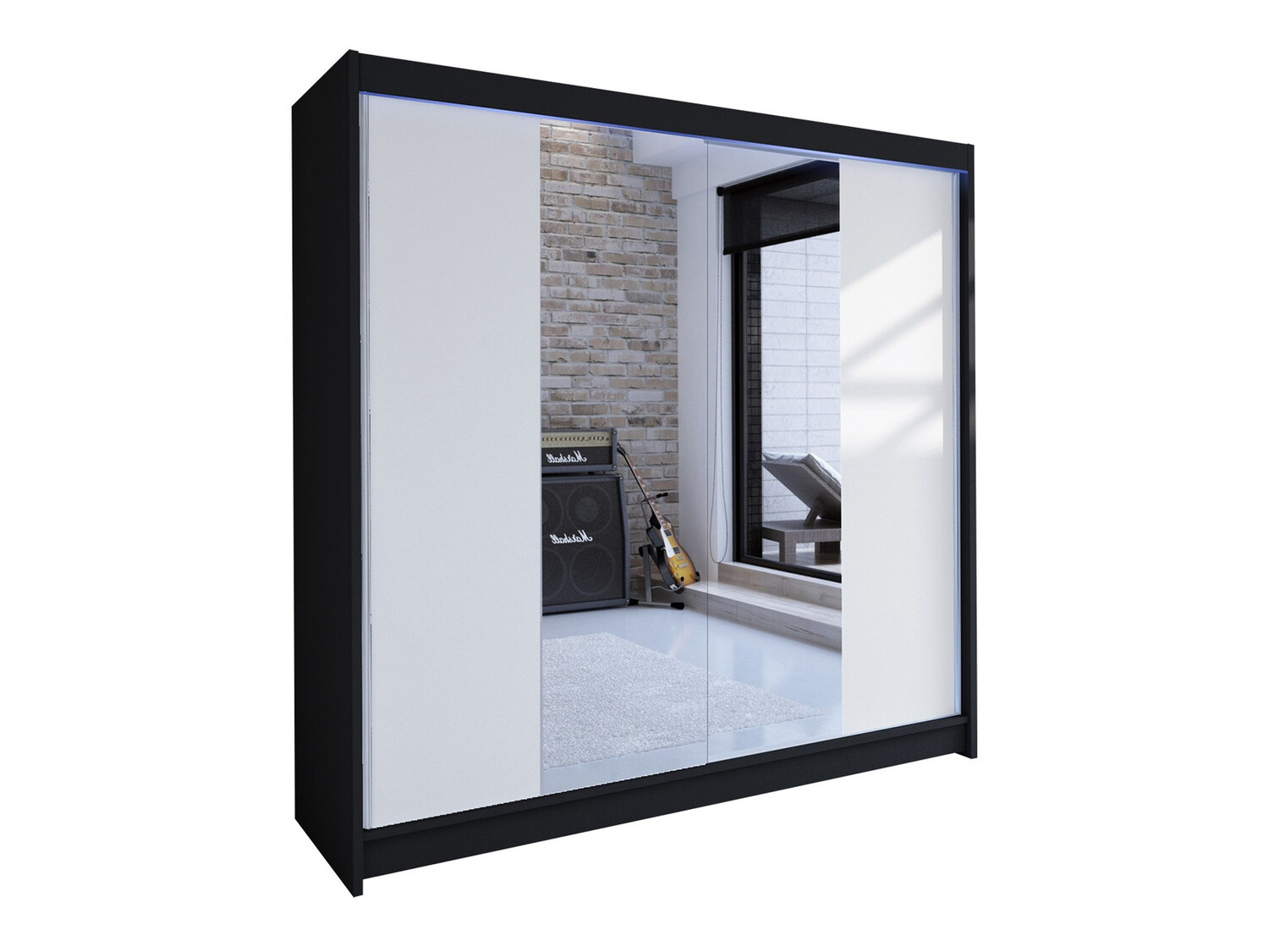 Roupeiro Closico Cavaris II (Preto + Branco)