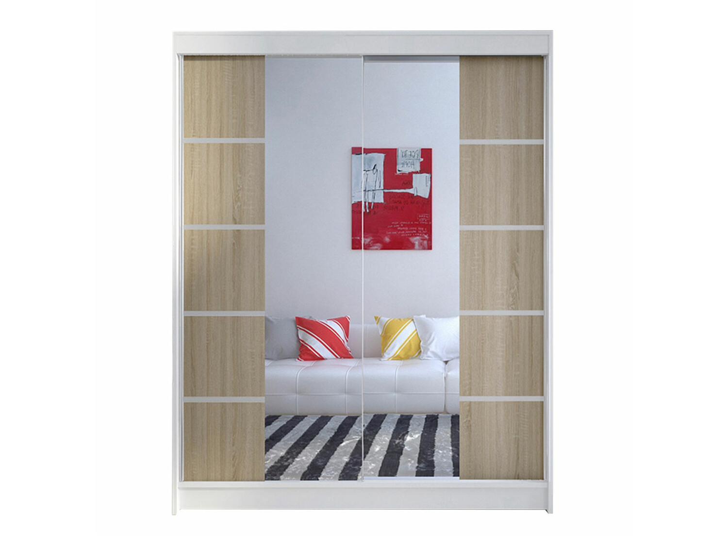 Roupeiro Closico Vastor V (Branco + Carvalho sonoma)