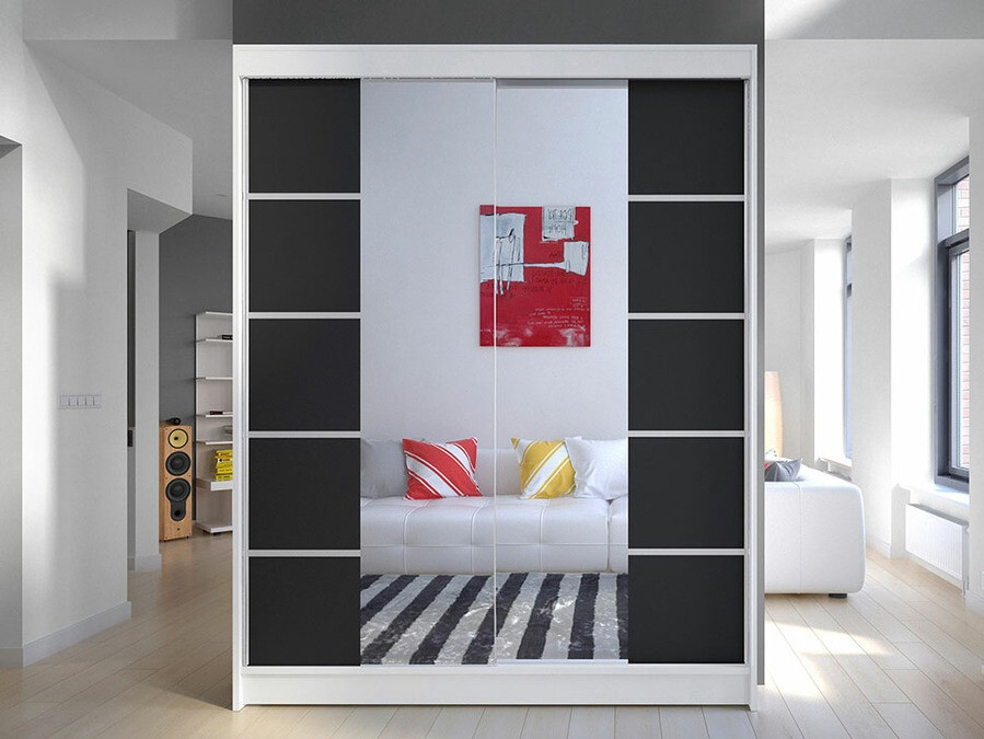 Roupeiro Closico Vastor V (Branco + Preto)