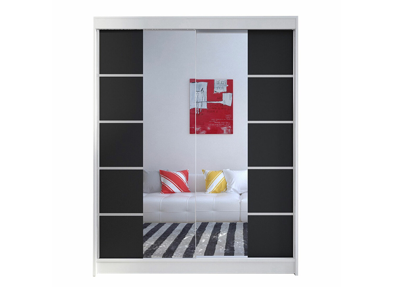 Roupeiro Closico Vastor V (Branco + Preto)