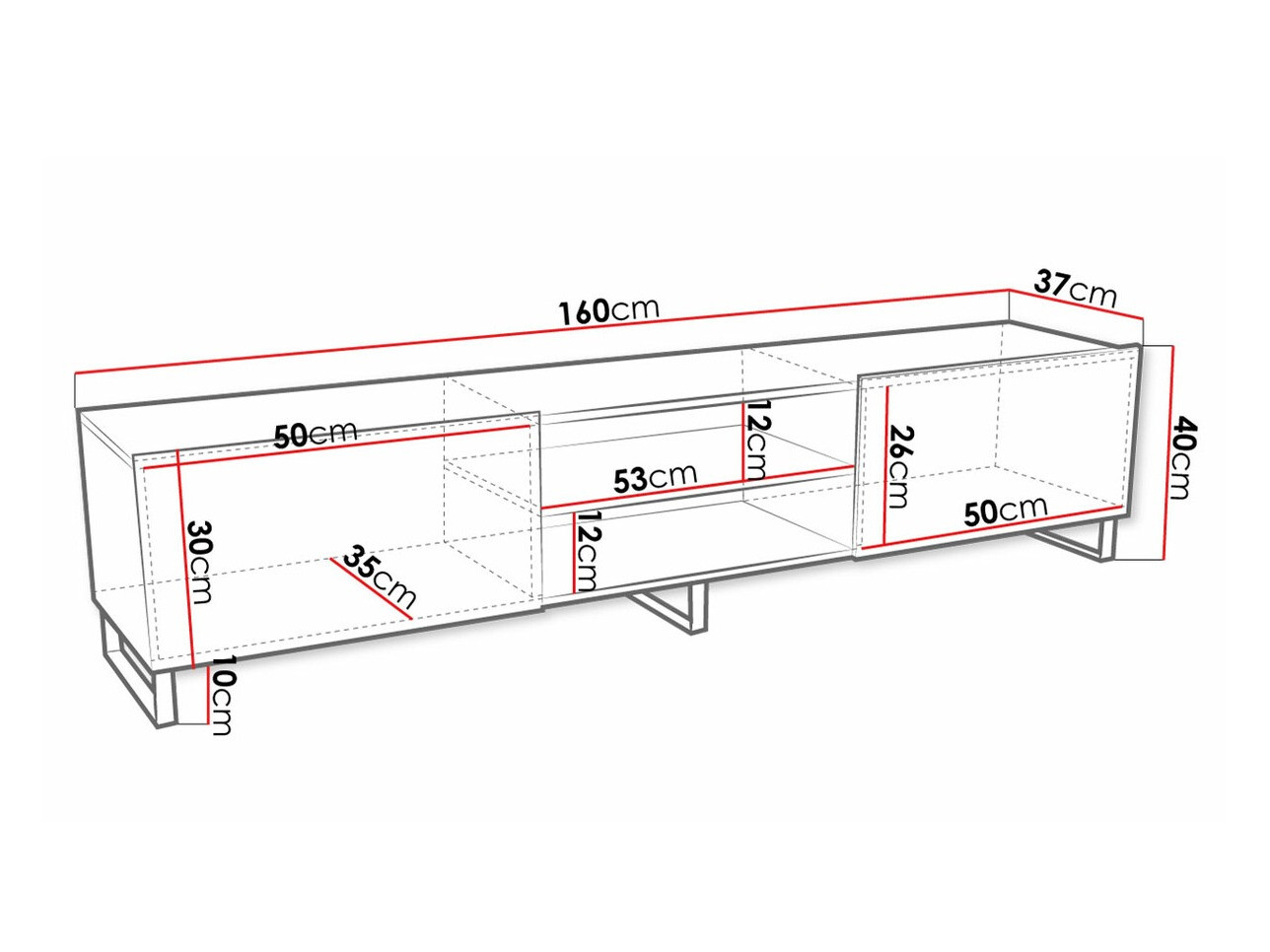 Móvel de TV Stanton 143 (Carvalho Artisan + Preto)