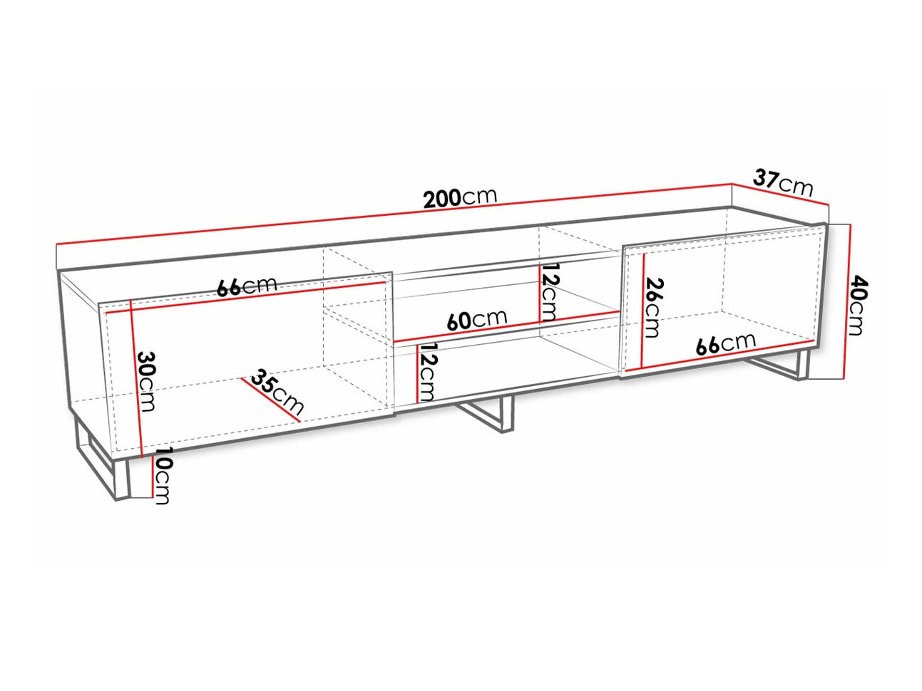 Móvel de TV Stanton 144 (Carvalho Artisan + Preto)
